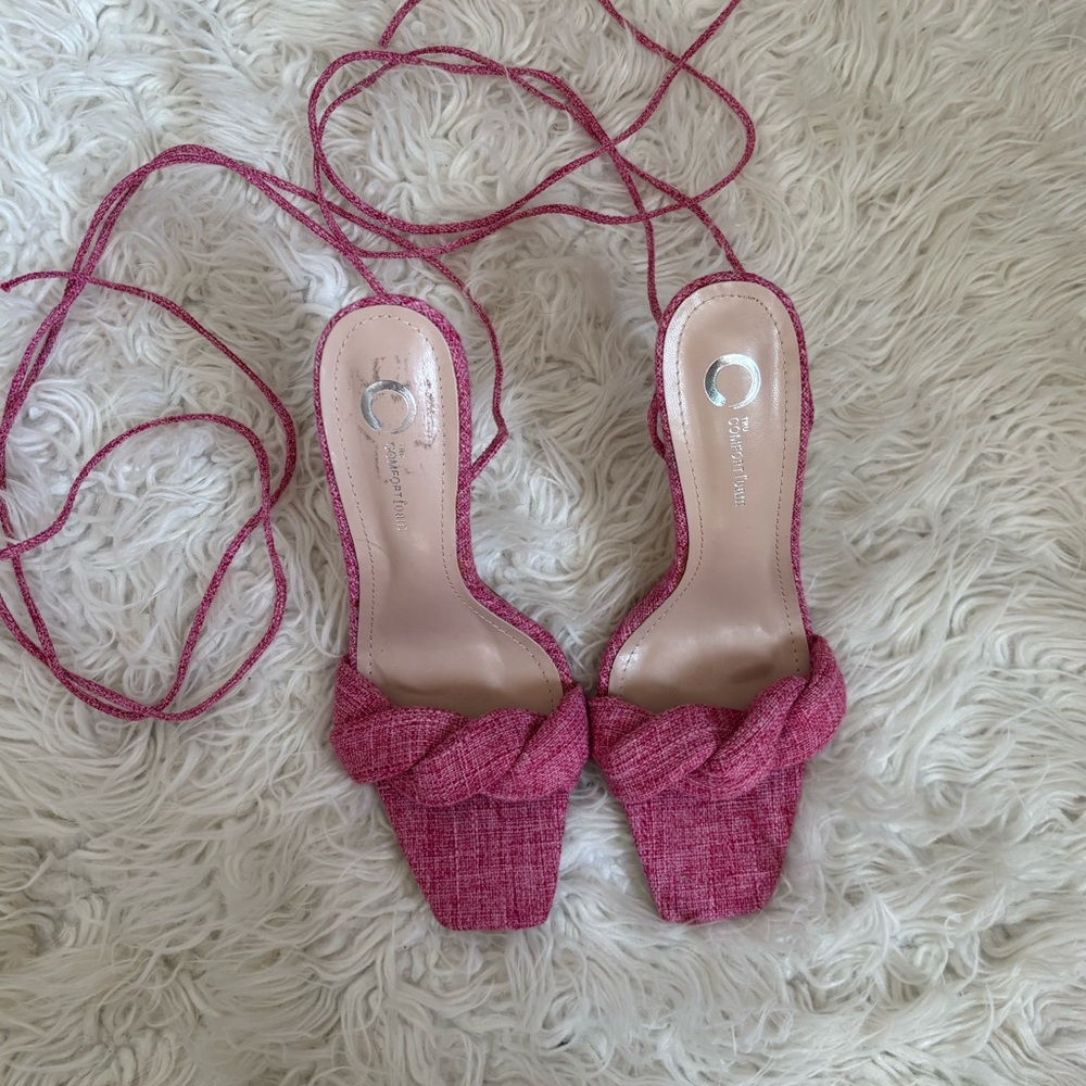 Pink Journee Collection Edelie Tru Comfort Foam Open Toe High Stiletto Pumps